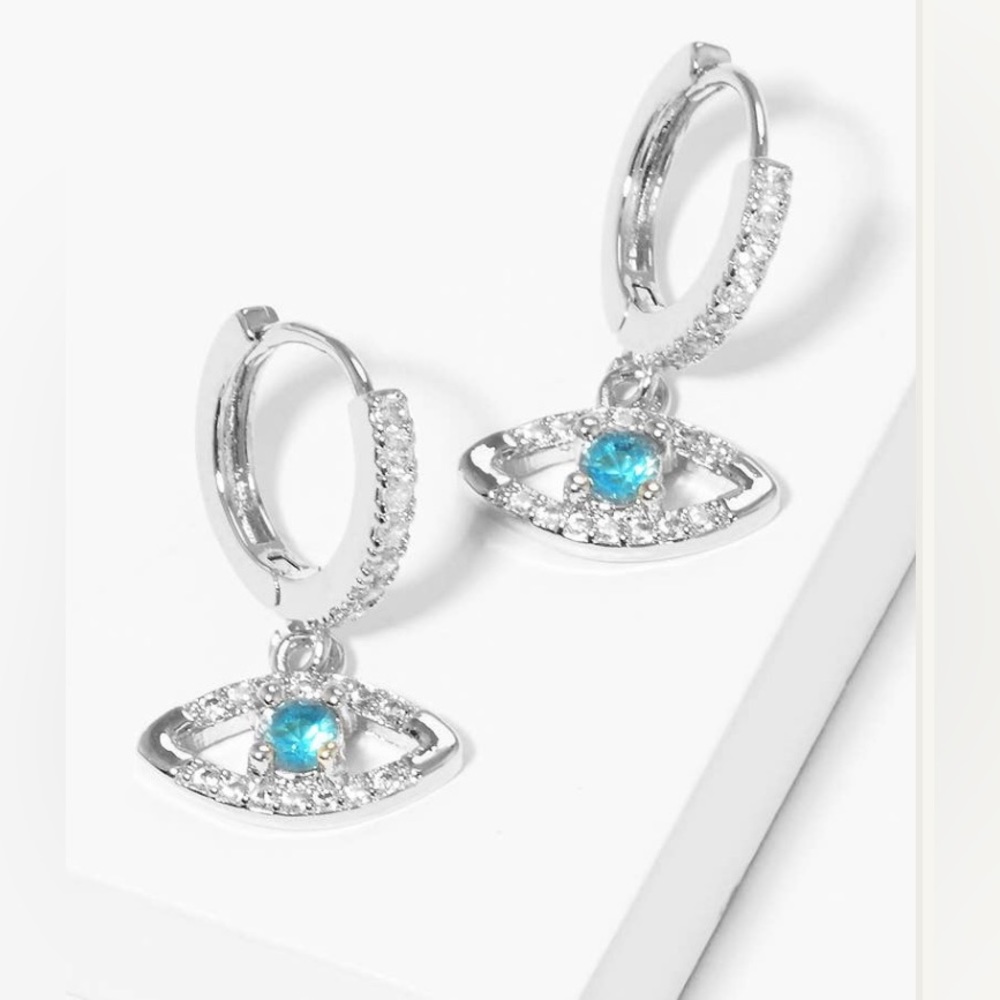 Evil Eye Huggie Earrings